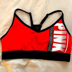 PINK Victoria’s Secret Ultimate Lightly Lined Logo Sports Bra, Large